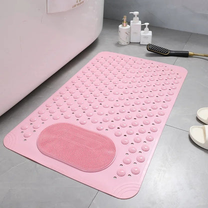 Grip Bathroom Mat with Exfoliating Foot Scrubber