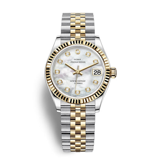 Timeless Metal Leather Strap Watch - Cofik