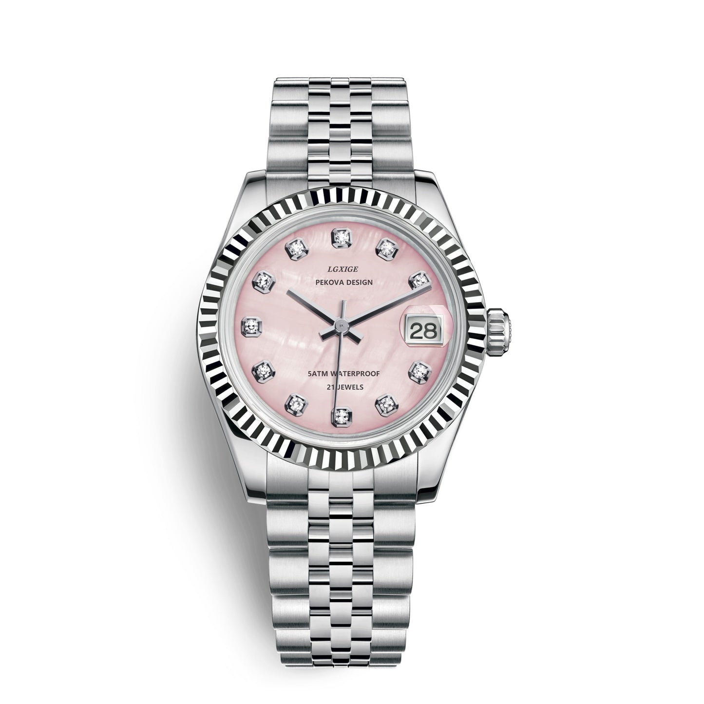 Timeless Metal Leather Strap Watch