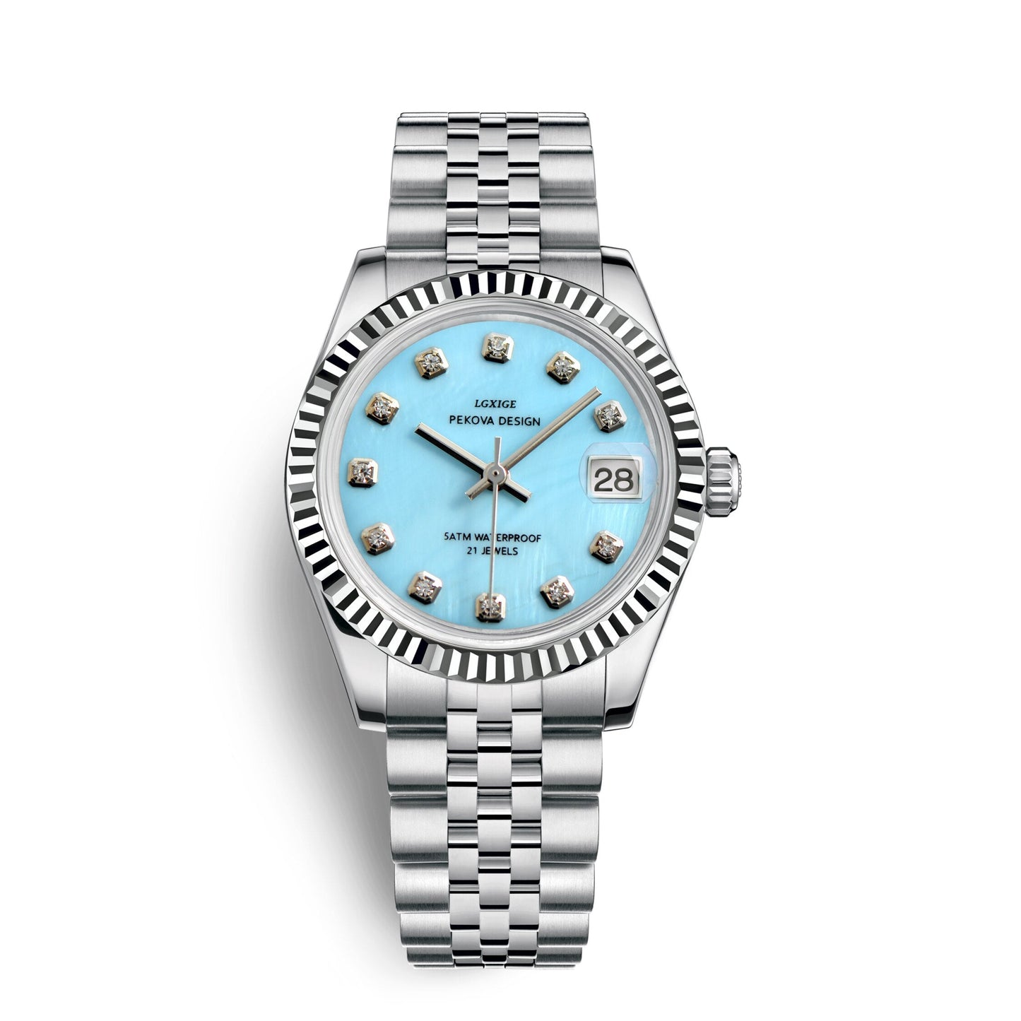 Timeless Metal Leather Strap Watch