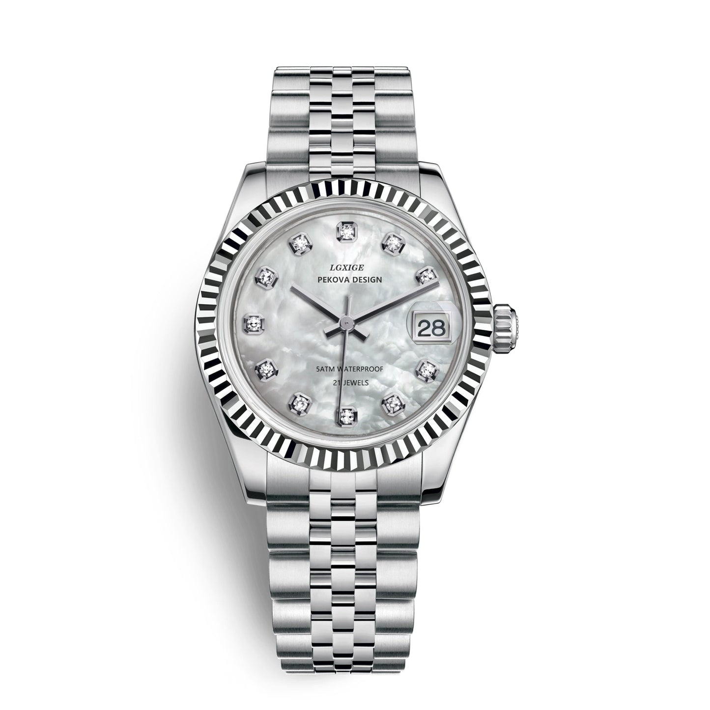 Timeless Metal Leather Strap Watch
