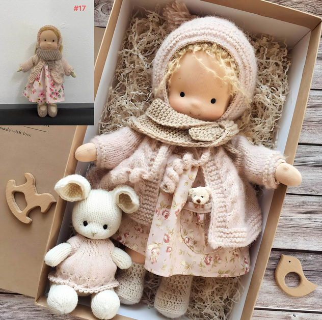 Natural Handmade Doll | Soft Educational Toy for Kids - Cofik