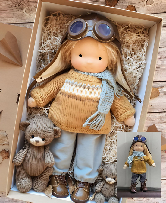 Natural Handmade Doll | Soft Educational Toy for Kids