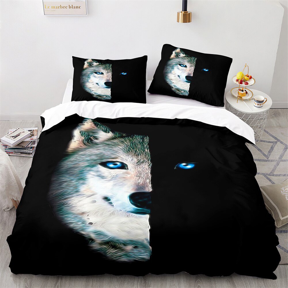 Cozy Childrens Wolf Duvet Cover Set - Cofik