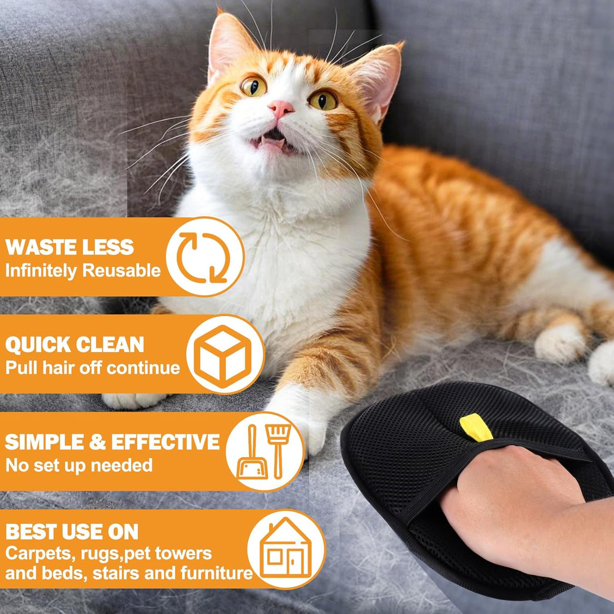 VeLuxer™ HairAway Gloves — Effortless Pet Hair Control That Makes Your Home Shine
