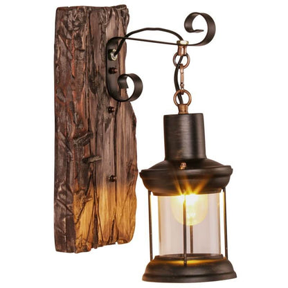 Classic Glass Wall Light with Wooden Stand