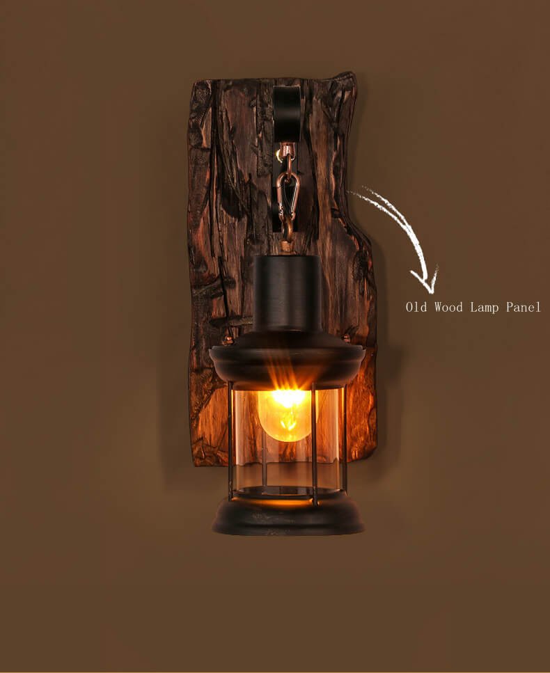 Classic Glass Wall Light with Wooden Stand