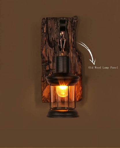 Classic Glass Wall Light with Wooden Stand