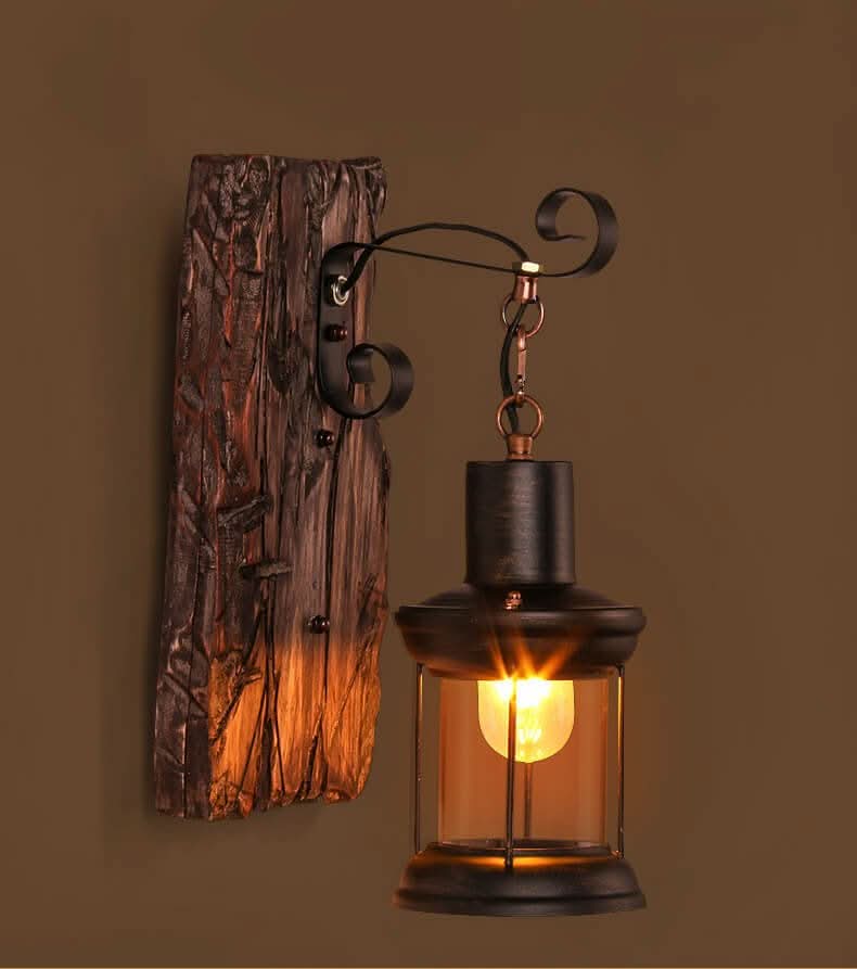 Sleek Wooden Glass LED Wall Light - Cofik