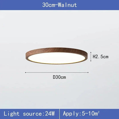 Slim Wooden Style LED Ceiling Light