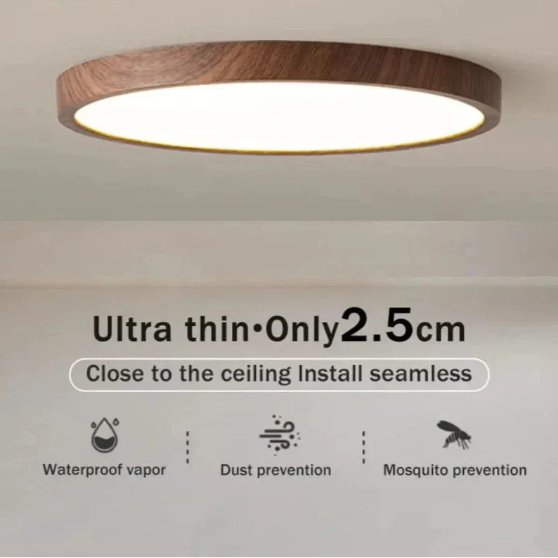 Slim Wooden Style LED Ceiling Light - Cofik