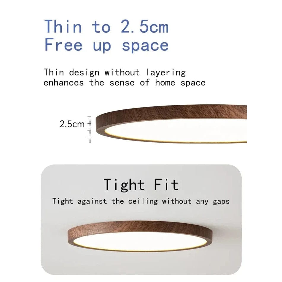 Slim Wooden Style LED Ceiling Light