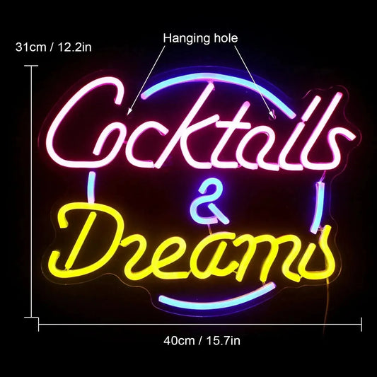 Vibrant LED Neon Bar Sign - Cofik