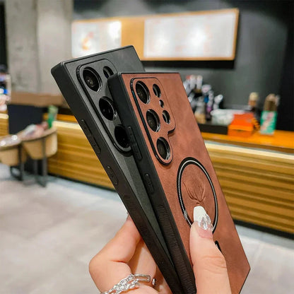 Premium Leather Phone Case with Wireless Charging