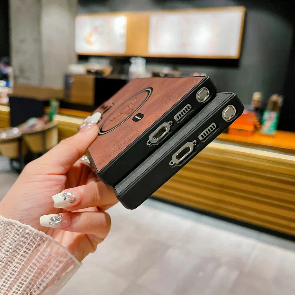 Premium Leather Phone Case with Wireless Charging