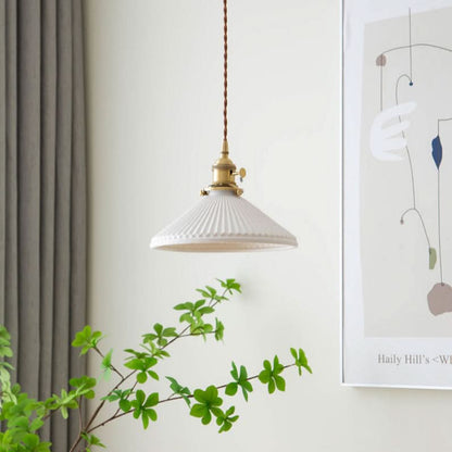Simple White Porcelain Hanging Lamp