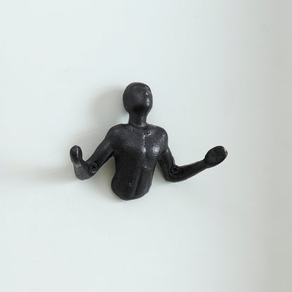 Rustic Black Metal Wall Hooks (Set of 2)