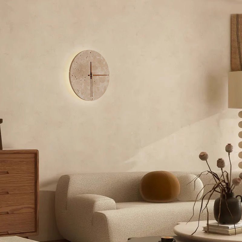 Natural Stone Wall Clock with Unique Texture - Cofik