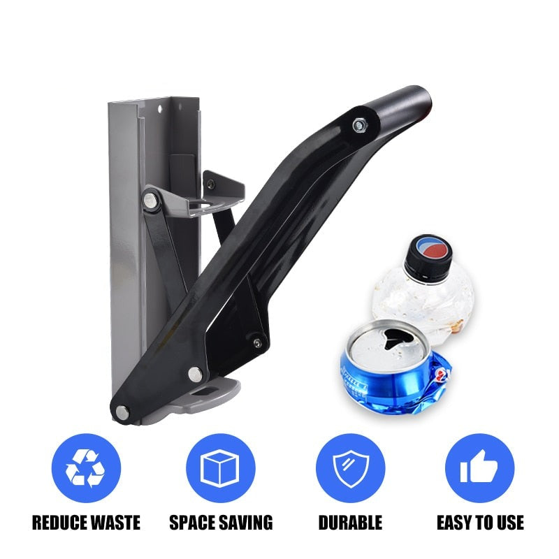 Heavy Duty Steel Wall Mount Can Crusher with Opener