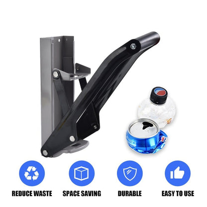 Heavy Duty Steel Wall Mount Can Crusher with Opener