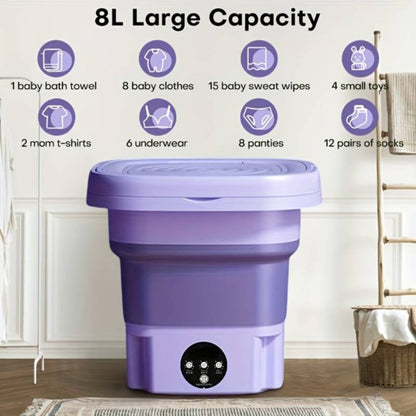 Portable 8L Compact Laundry Washer Dryer