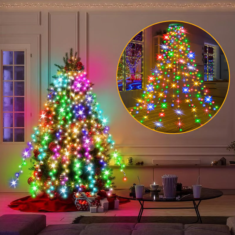Waterfall Christmas Tree Lights with Remote Control