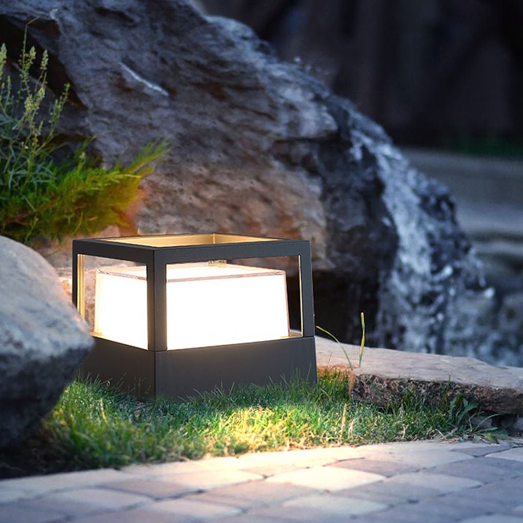 Outdoor Double Head Solar Post Light Lamp