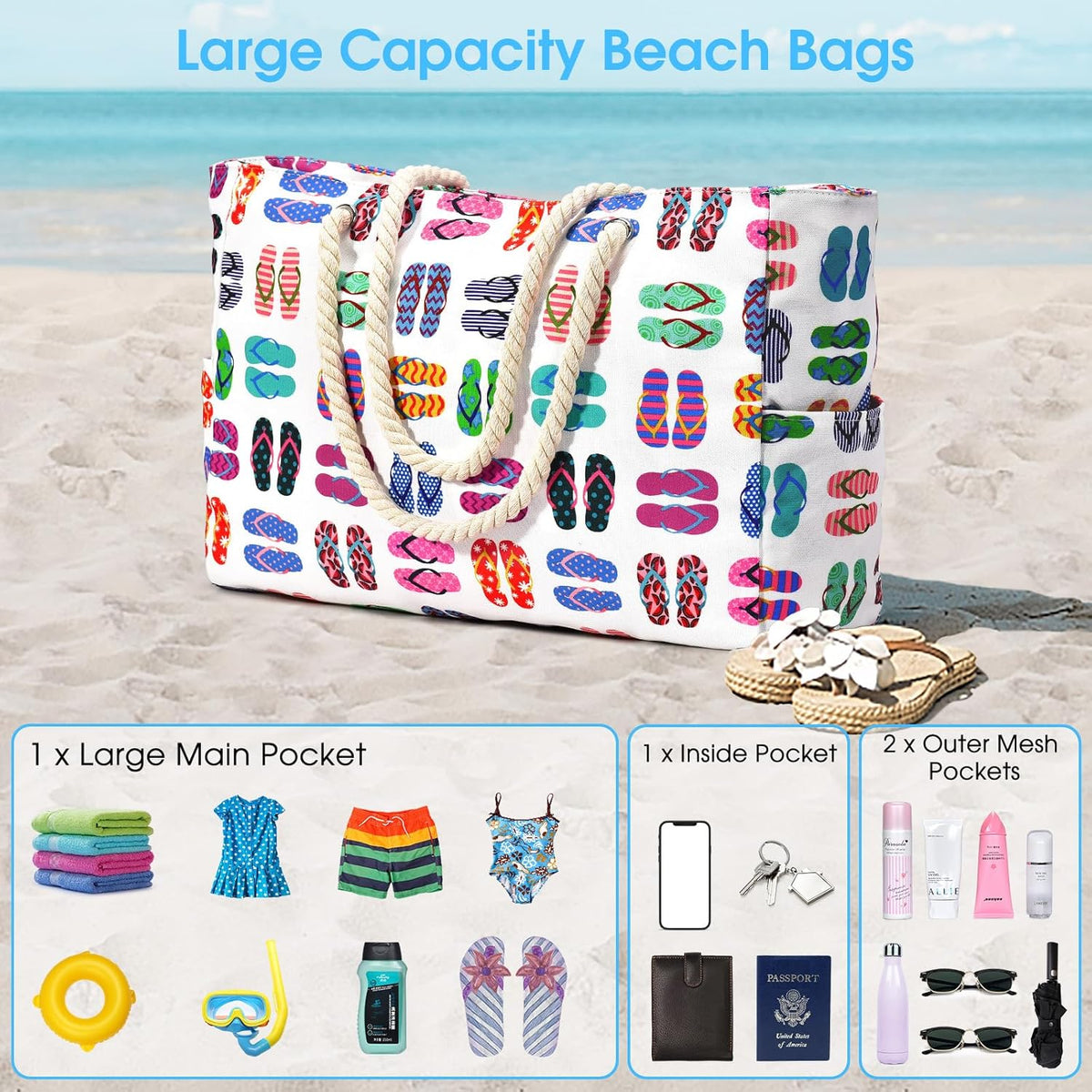 Waterproof & Sandproof Oversized Beach Tote – SandAway