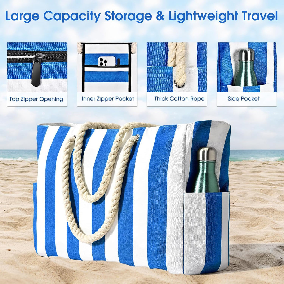 Waterproof & Sandproof Oversized Beach Tote – SandAway