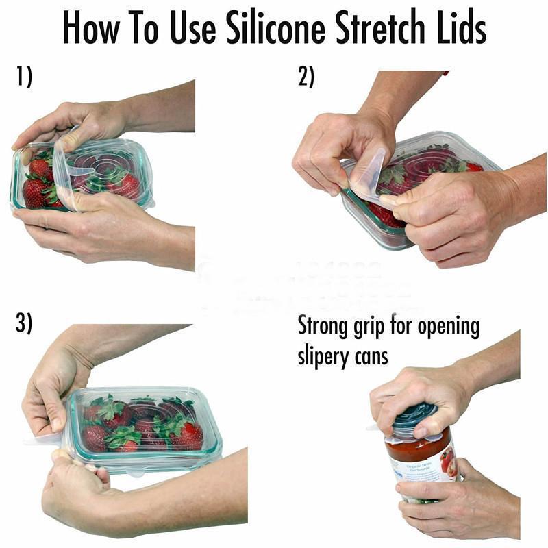 Leakproof Silicone Food Storage Lids (Set of 6)