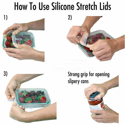 Leakproof Silicone Food Storage Lids (Set of 6)