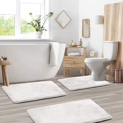 Soft Plush 3-Piece Bathroom Mat Set