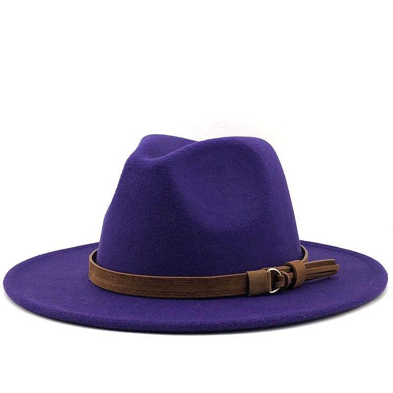 Classic Soft Leather Fedora Hat