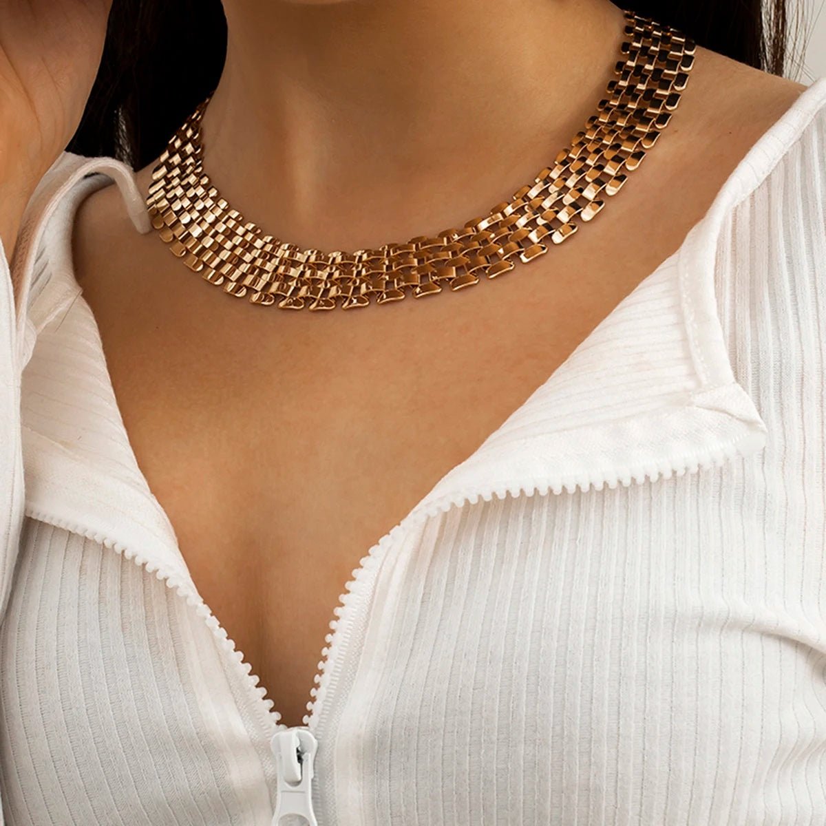 Delicate Thin Bar Chain Choker Necklace - Cofik
