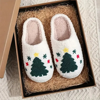 WINTERHOOF – Warm, Non-Slip House Slippers with Deer Motif for Winter
