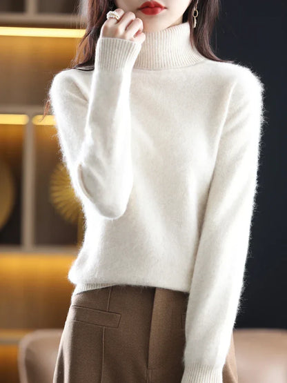 Women's 100 Percent Cashmere Turtleneck Sweater Warm Slim Fit Knit In 23 Colors