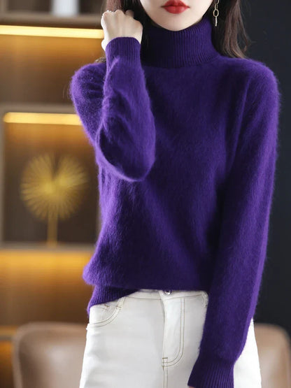 Women's 100 Percent Cashmere Turtleneck Sweater Warm Slim Fit Knit In 23 Colors