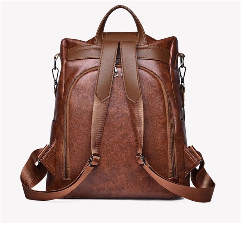 Secure Ladies Leather Rucksack