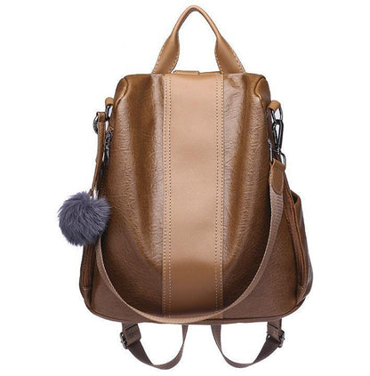 Secure Ladies Leather Rucksack