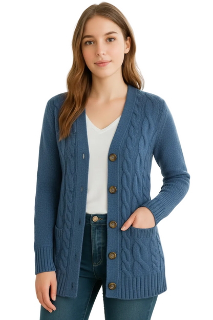 Women's Cable-Knit Cardigan – Spring & Summer