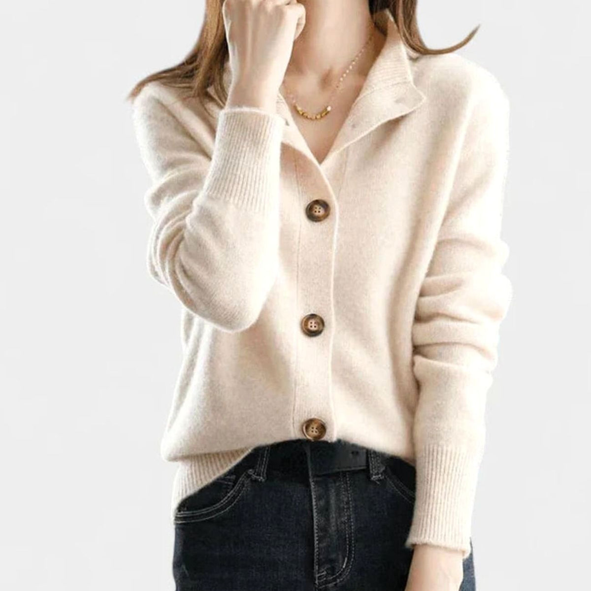 Women's Collared Button-Front Knit Cardigan