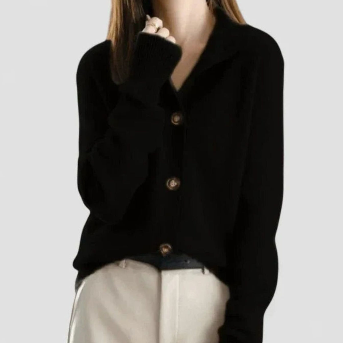 Women's Collared Button-Front Knit Cardigan