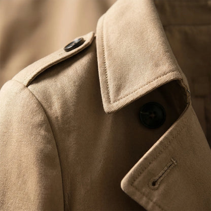 Women's Double-Breasted Trench Coat with Belt