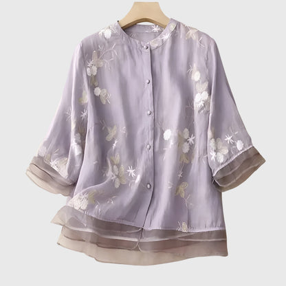 Women's Elegant Floral Embroidered Blouse