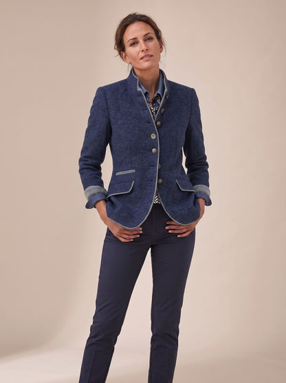 Women's Elegant Stand-Collar Button-Front Blazer Cardigan