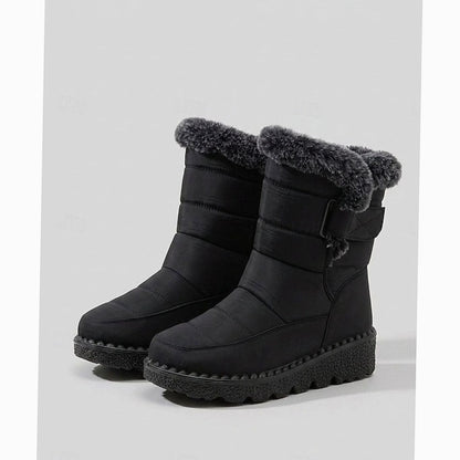 Women's Fur-Trimmed Quilted Mid-Calf Snow Boots