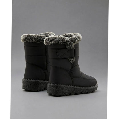 Women's Fur-Trimmed Quilted Mid-Calf Snow Boots