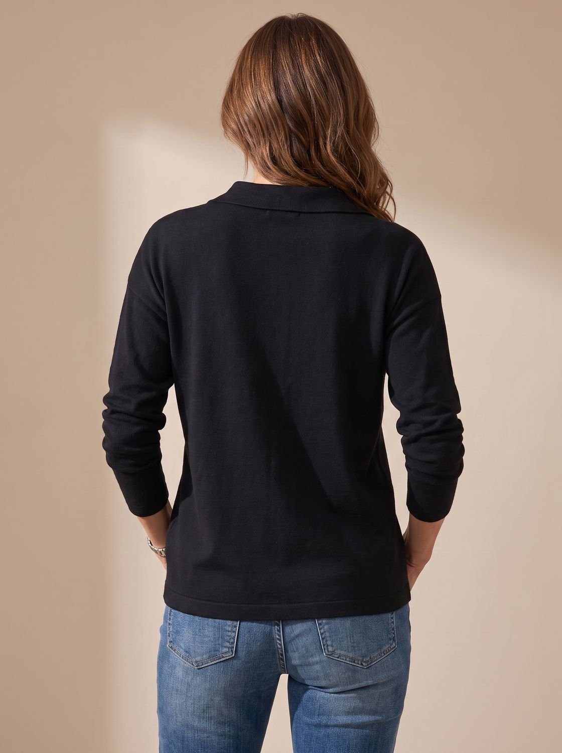 Women's Half-Zip Collared Knit Pullover Sweater
