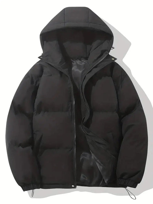 Women's Hooded Puffer Winter Jacket Zip-Up Padded Coat