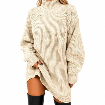 Women's Long Knit Turtleneck Sweater